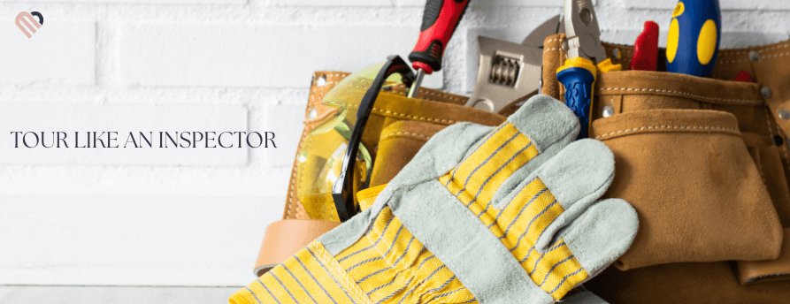 Tool belt and work gloves illustrating a rental tour inspection checklist for Midland, MI renters.